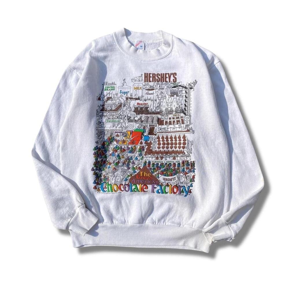 90s Hershey's chocolate factory white crewneck sweatshirt Size XL